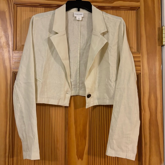 NWT Women’s Melrose and Market Crop Linen Blend Blazer - Picture 3 of 12